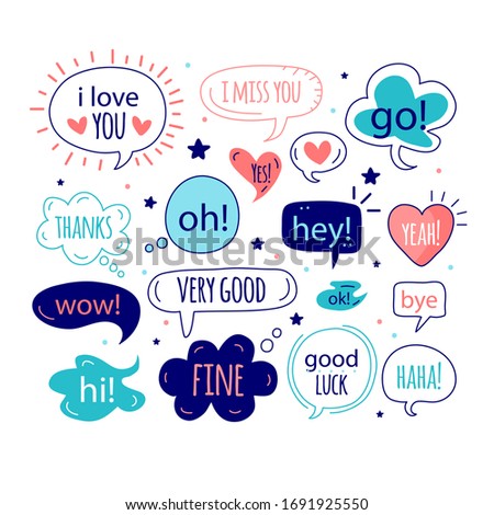 Cute collection text balloon popup - Image