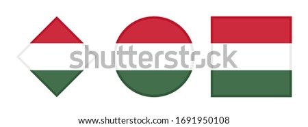 hungary flag icon set, isolated on white background