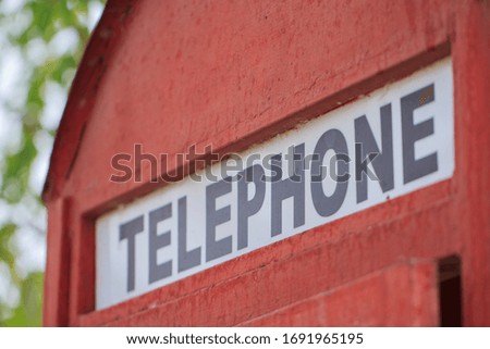 Foreign country style red telephone booth.