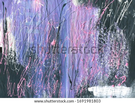 Background abstract art lilac purple pink черный white. Texture strokes of paint strokes.