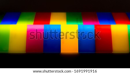 color plastic shape plexiglas backlit with LEDs