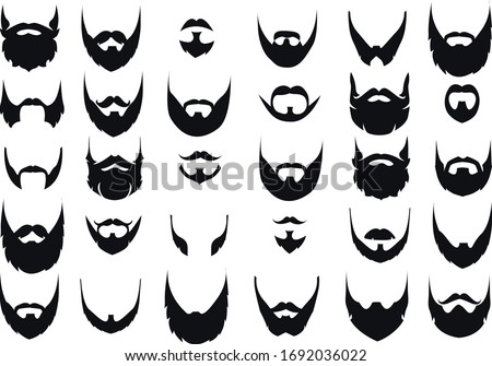 
Silhouettes of different types of beards Royalty-Free Stock Photo #1692036022