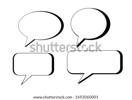 A collection of speech and thought communication bubbles or blank empty speech bubbles isolate on background.