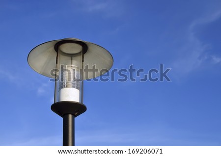 street light against the blue sky