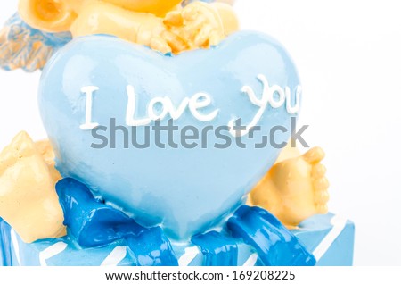 I love you word isolated white background