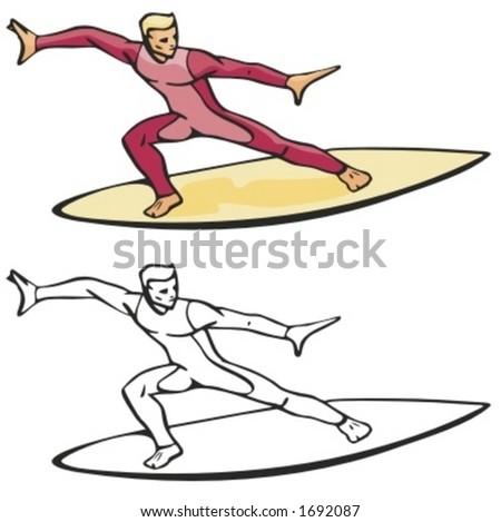 Surfer vector illustration.