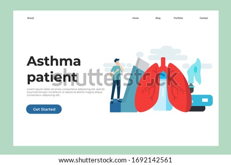 Asthma Patient concept illustration concept for web landing page template, banner, and presentation