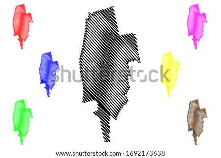 Nica Municipality (Republic of Latvia, Administrative divisions of Latvia, Municipalities and their territorial units) map vector illustration, scribble sketch Nica map