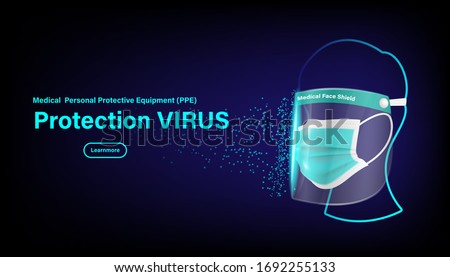 Isolated medical face shield mask on background. Pandemic covid-19 virus and protection coronavirus concept. Vector illustration design. Royalty-Free Stock Photo #1692255133