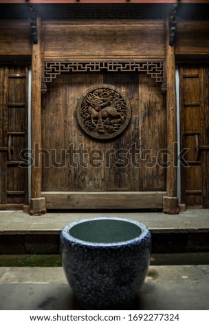 Chinese Ming and Qing style architectural details, retro old style