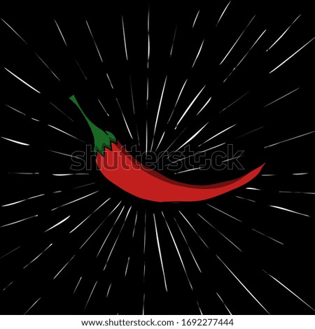 Red chilli on a black background
