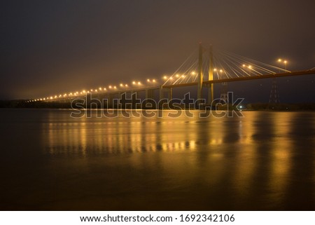 Zarate's Bridge Argentina Parana river night lights long exposure 