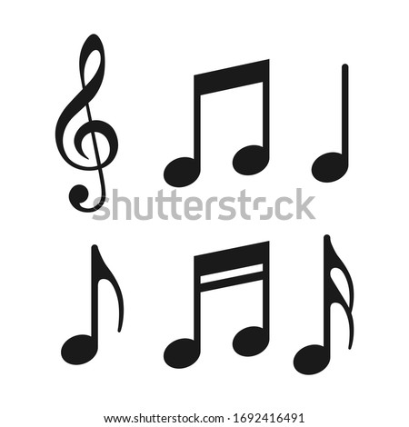 Music notes icons set. Vector illustration.