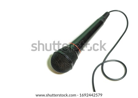 Microphone on white background, Isolated. Voice and music recording. 