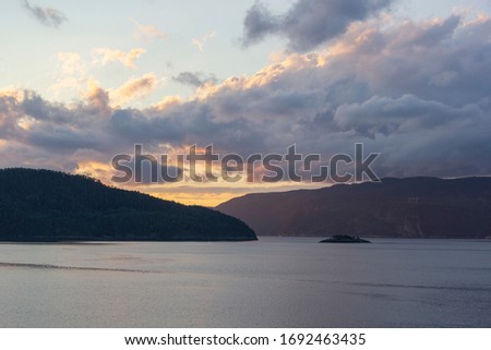 A view from Anse St-Jean during a sunset.