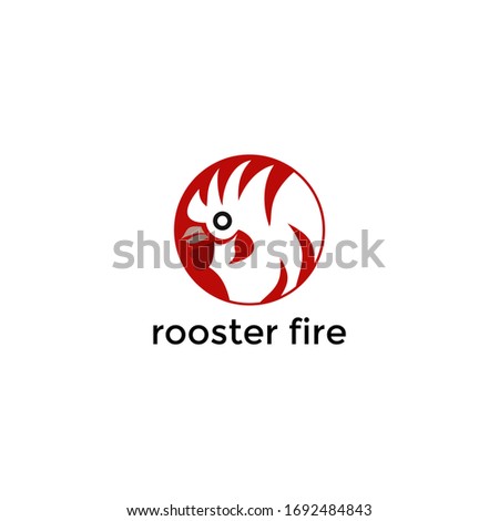 ABSTRACT ILLUSTRATION HEAD RED ROOSTER LOGO DESIGN VECTOR