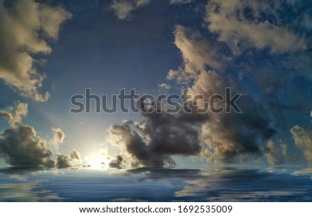 spiritual background for meditation with buddha statue in stormy background 