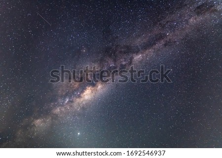 The Milky Way taken from Killcare Beach on the Central Coast of NSW, Australia. Royalty-Free Stock Photo #1692546937