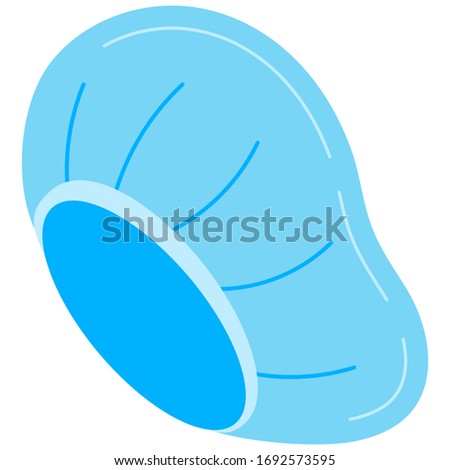 Medical protective cap icon isolated on white background. Coronavirus infection, flu prevention. Vector flat design illustration of personal hygiene surgical cap sign.  