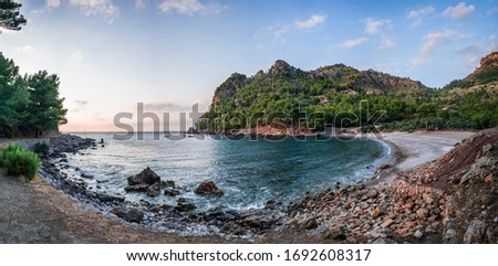 Panorama picture of an amazing bay at late afternoon, shot with wideangle lens. Big Resolution and Beautiful Colors.