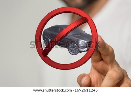 car ban sign symbol 3d 