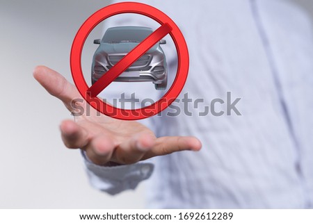 car ban sign symbol 3d 