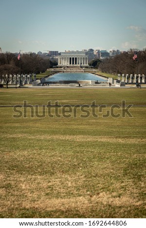 view of the Lincoln Memorial in the afternoon in Washington DC, USA.