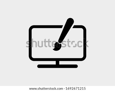 Brush on computer icon vector, illustration icon isolated on white background, for your website design, logo or illustration icon, user interface.the icon drawing.
