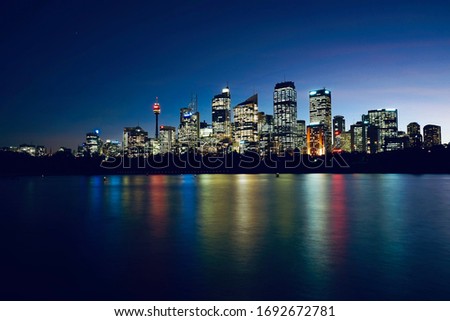 The night view of Sydney skyline