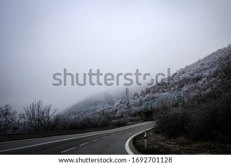 Scenic winter road view, Tatry mountains, Slovakia