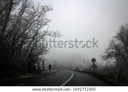 Winter road scenic view, winter Tatry mountains, Slovakia