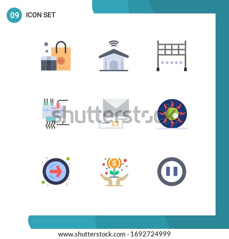 Stock Vector Icon Pack of 9 Line Signs and Symbols for document; parts; finish; engineering; customize Editable Vector Design Elements