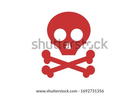 Death skull icon in vector illustration. Isolated on white background.