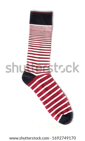 striped sock on a white background