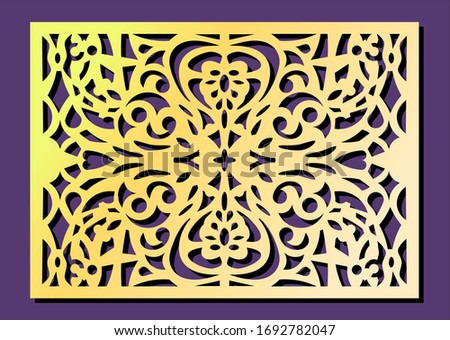 A set of several panels for decorating decorative surfaces. Abstract stripes, lines, panels. Vector illustration of laser cutting. Plotter cutting and screen printing