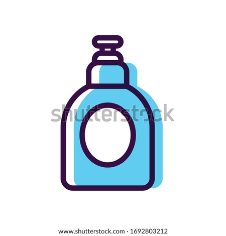 healthcare concept, antibacterial bottle icon over white background, line color style, vector illustration