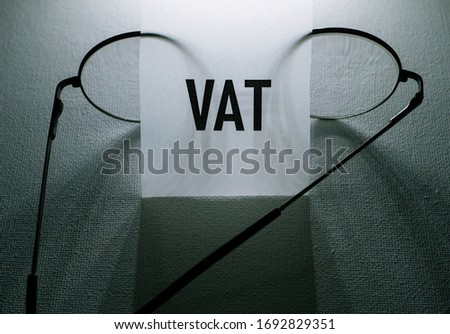 Close up of Vat word tag