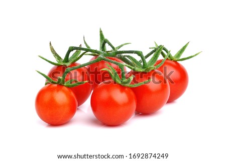 Cherry tomatoes isolated over white background Royalty-Free Stock Photo #1692874249