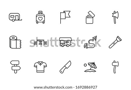Big set of travel line icons. Vector illustration isolated on a white background. Premium quality symbols. Stroke vector icons for concept or web graphics. Simple thin line signs. 