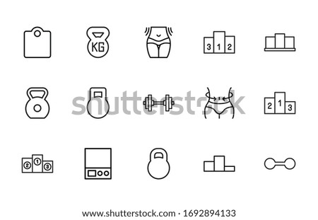 Set of sport related vector line icons. Premium linear symbols pack. Vector illustration isolated on a white background. Web symbols for web sites and mobile app. Trendy design.  