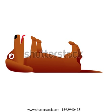 Funny dachshund icon. Cartoon of funny dachshund vector icon for web design isolated on white background