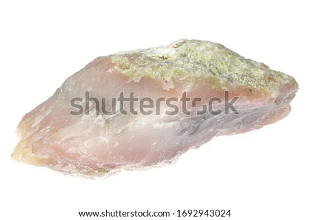 pink Peruvian Andean opal isolated on white background