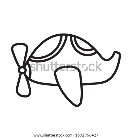 Cartoon plane. Coloring book. Vector image for children. It can be used on invitations, textiles, t-shirts, posters, and so on.
