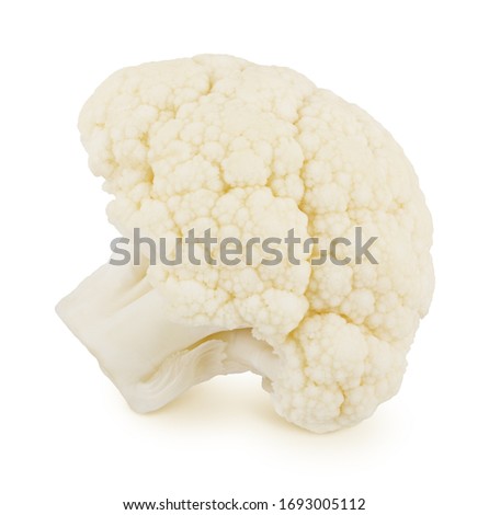 Piece of fresh cauliflower isolated on a white background.
