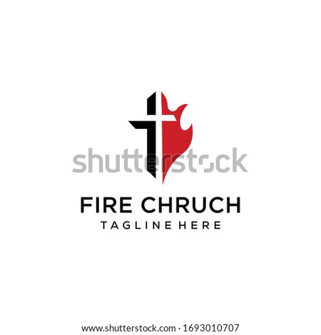 Abstract Church logo sign modern vector graphic abstract fire sign