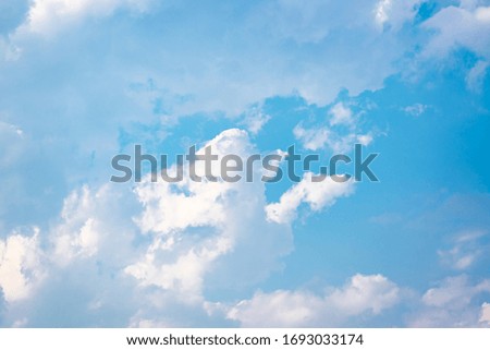 Blurred sky blue and clouds white on daytime background