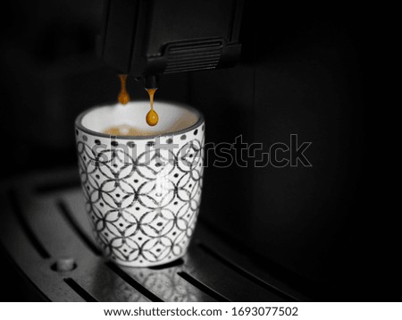 espresso coffee drop falling down