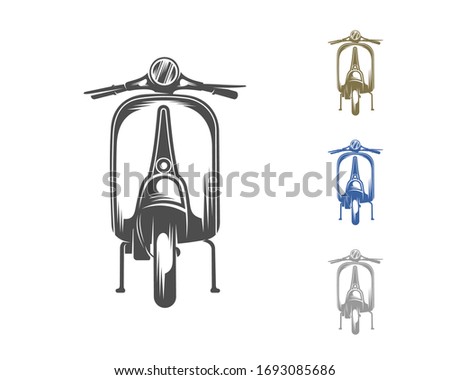 Italian scooter from Italy icon in black style isolated on white background. Italy country symbol stock vector illustration.