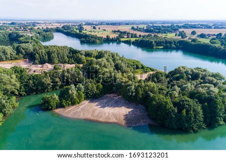 Quarry lake from above in northern Germany