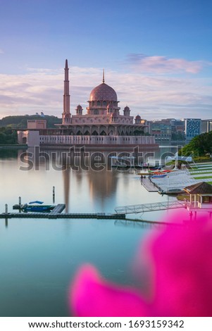 sunrise look at putra mosque , putrajaya